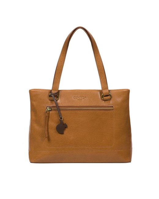 Conkca London Brown 'alice' Dark Tan Leather Handbag