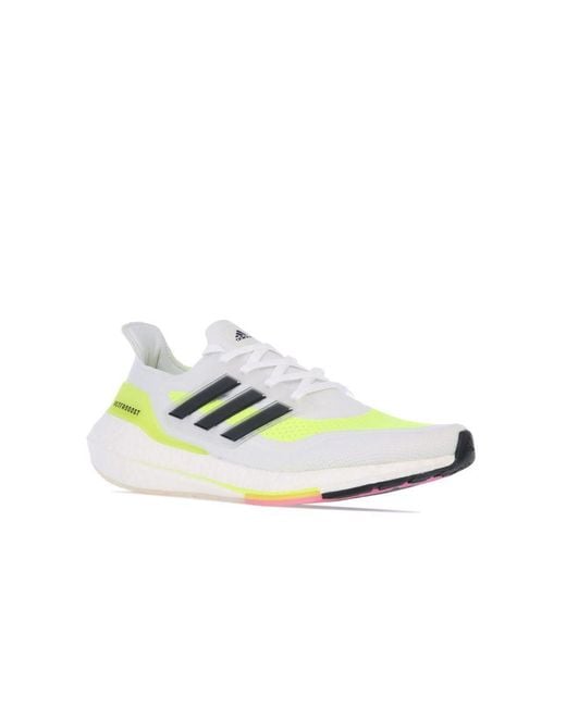 Adidas White Ultraboost 21 Running Shoes for men