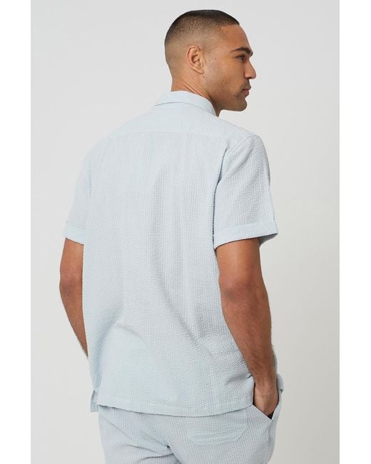 Brave Soul Gray Light Short Sleeve Button-Up Shirt With Chest Pocket for men
