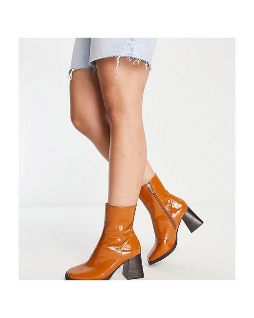 ASOS White Wide Fit Reform Mid-Heel Boots