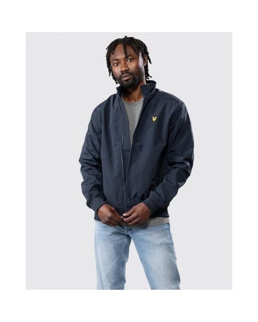 Lyle and scott vintage mens micro fleece lined jacket deep sea best sale blue