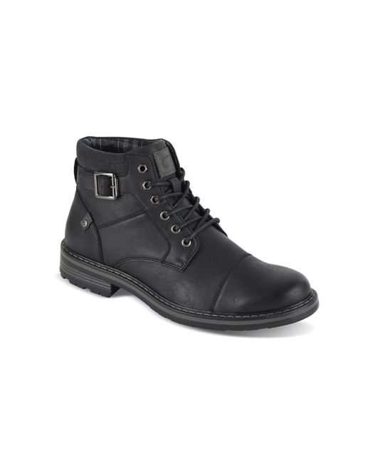 Deakins Black Leather Lace-Up Boots for men