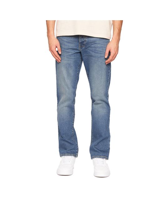 Crosshatch Blue Princed Denim Jeans (Stone Wash) for men