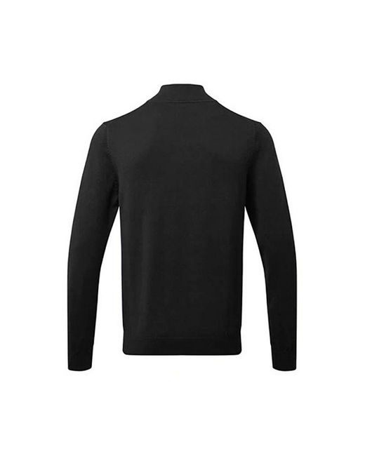 Asquith & Fox Black Cotton Blend Zip Sweatshirt for men