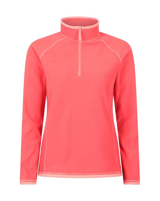 Mountain Warehouse Pink 'Montana' Microfleece Jacket Half Zip Breathable Quick Dry Sweater