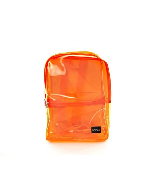 Spiral Orange Accessories Mini Rectangle Shape Backpack With Logo Patch