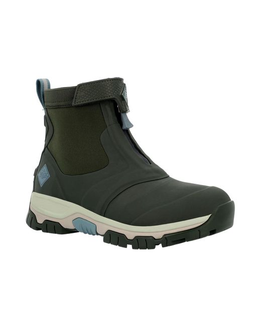 Muck Boot Green Apex Mid Zip Rubber Moss Wellington