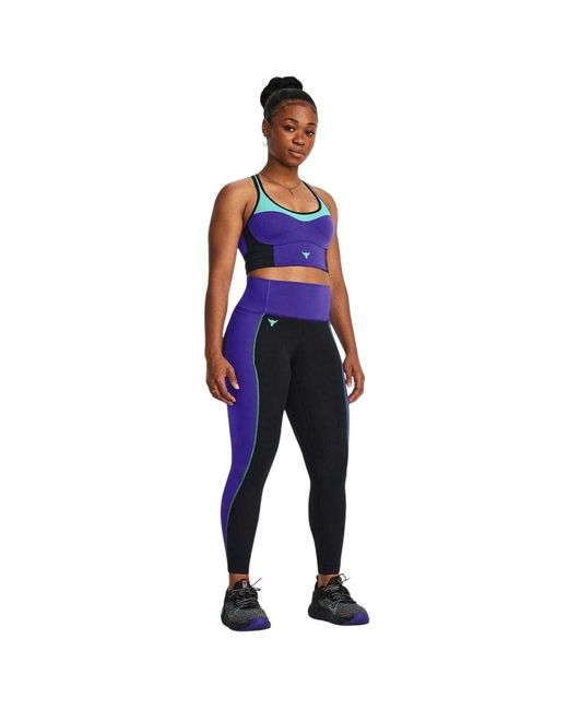 Under Armour Blue Ladies Colour Block Slim Running Leggings