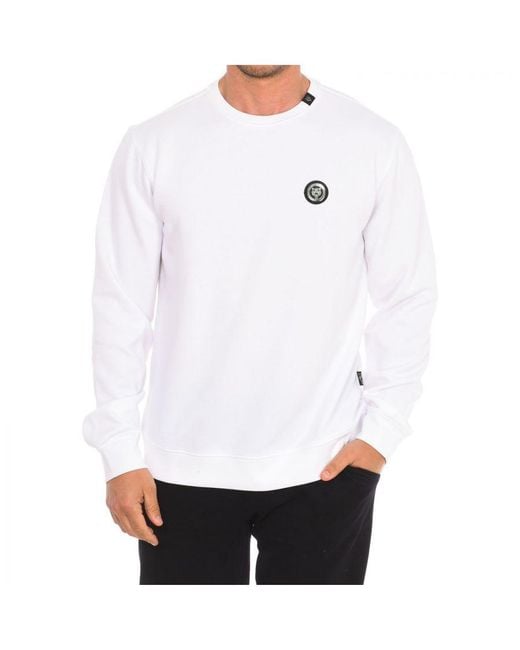 Philipp Plein White Fipsg602 Long-Sleeved Crew-Neck Sweatshirt for men