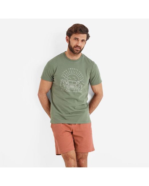 TOG24 Green Fowler T-Shirt Faded Cotton for men