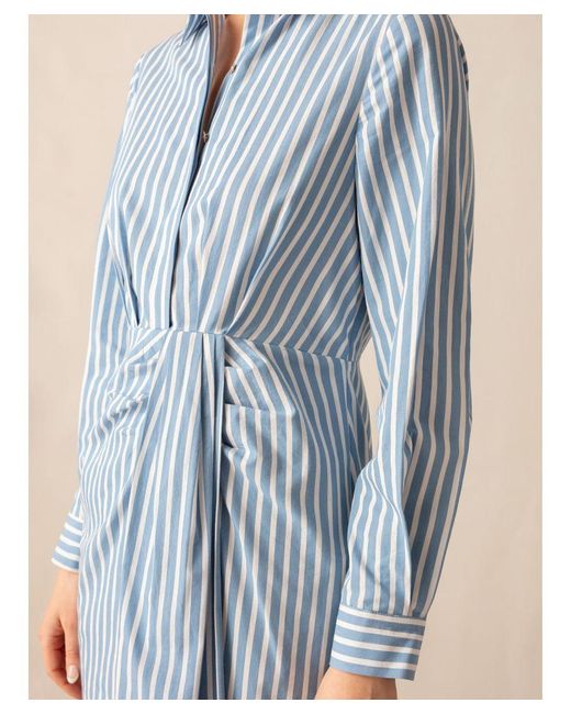 Ro&zo Blue Stripe Wrap Shirt Dress