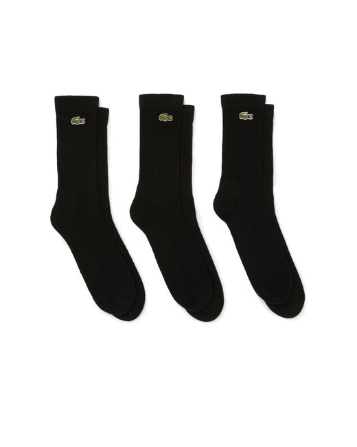 Lacoste Black 3 Pack Sport High-Cut Socks