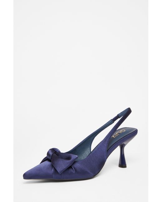 Quiz Blue Sling Back Bow Heels