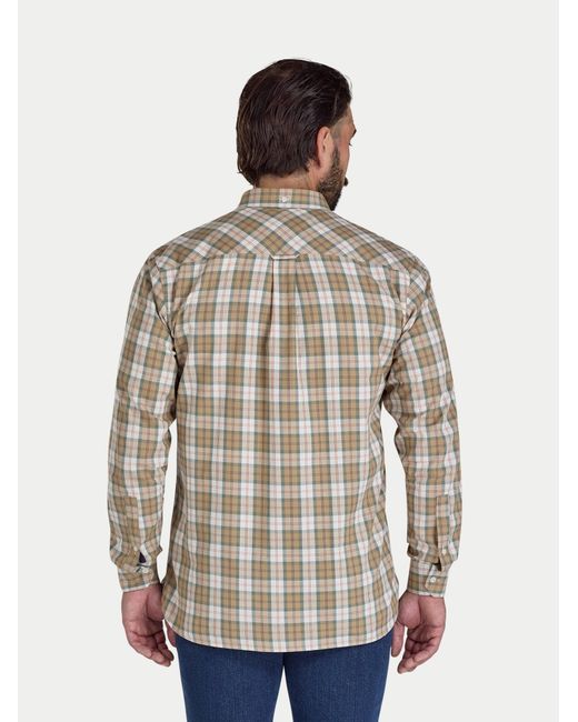 Raging Bull Blue Long Sleeve Suffolk Check Twill Shirt for men