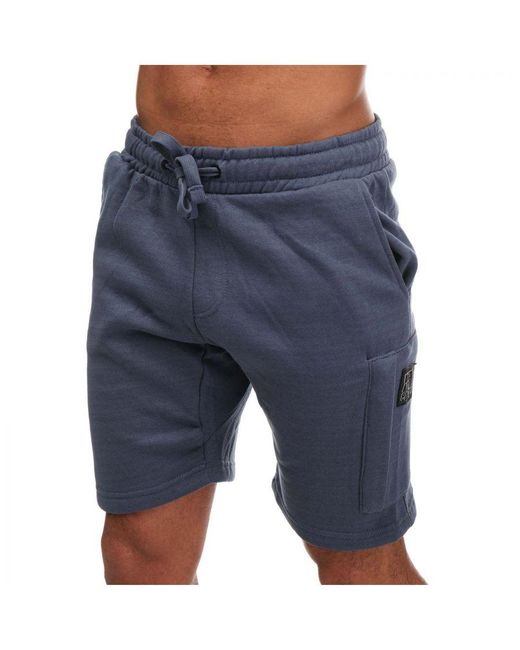 Duck and Cover Blue Milgate Pocket Jogger Shorts for men