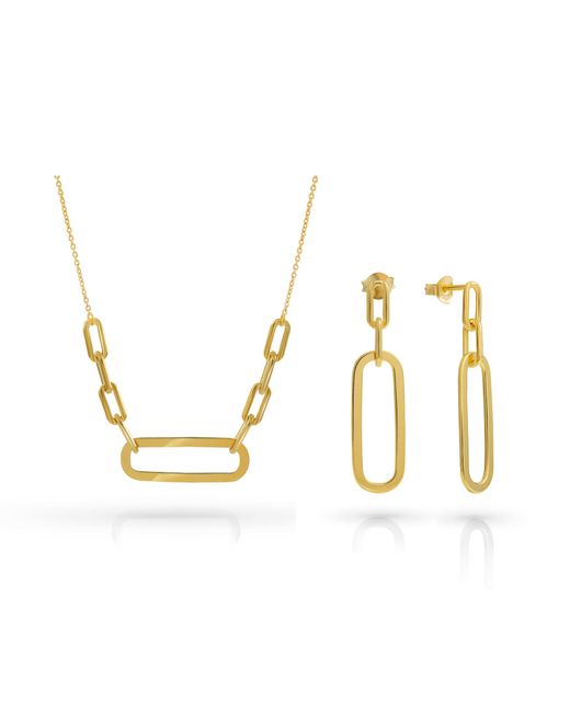 Orphelia Metallic 'Essence' 925 Sterling Set: Necklace + Earrings