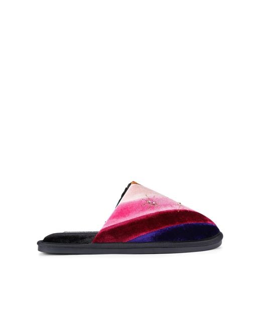 Kurt Geiger Purple Velvet Kgl Embellished Slipper Slippers