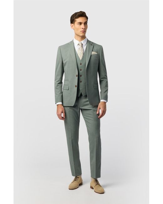 Antique Rogue Green Single Breasted Two Button Slim Fit Suit Jacket for men