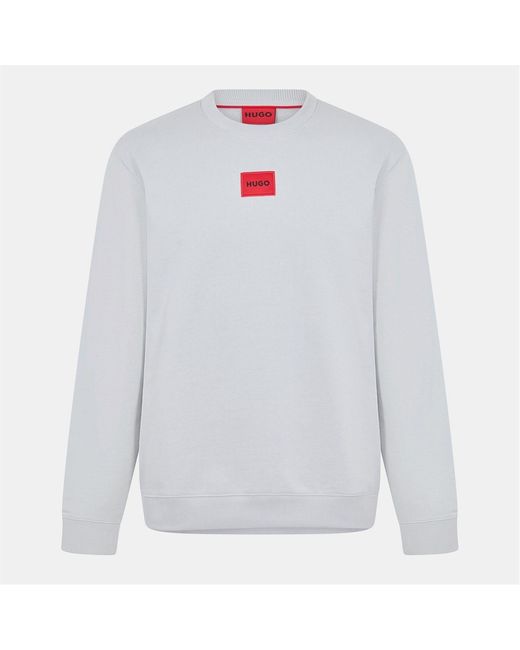 HUGO White Diragol Crew Neck Sweatshirt for men