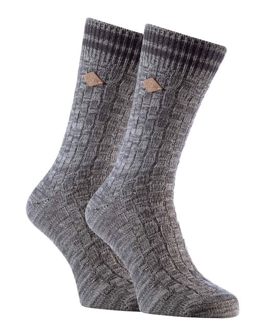 Farah Gray 2 Pack Thick Cotton Chunky Knitted Formal Boot Socks for men