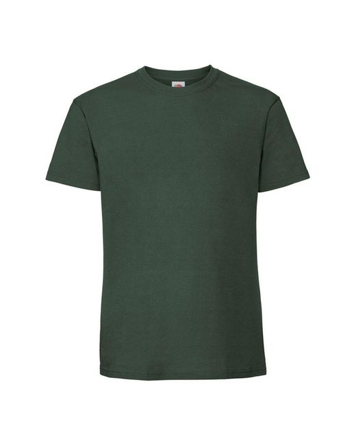 Fruit Of The Loom Green Iconic Premium Ringspun Cotton T-Shirt (Bottle) for men
