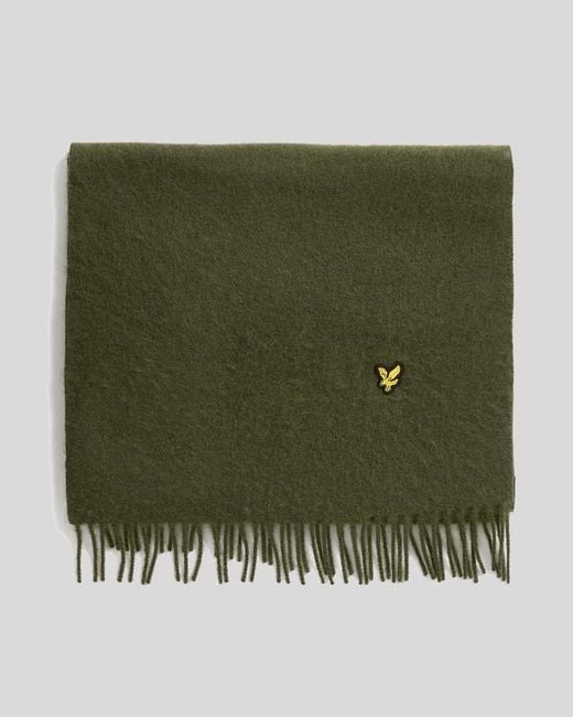 Lyle & Scott Green Lambswool Blend Scarf