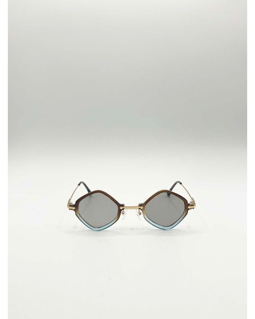SVNX White Diamond Shape Sunglasses