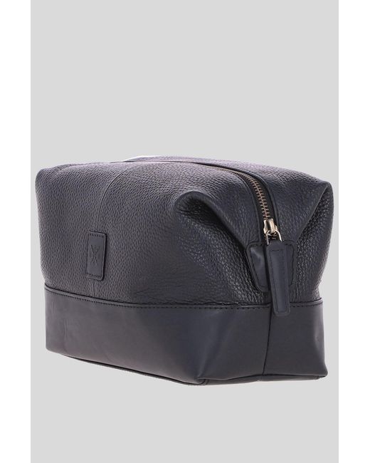 Ashwood Leather Gray 'Milo' Real Washbag for men