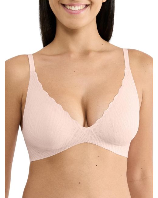 Sloggi Brown Zero Feel Bliss Up Push Up Bra