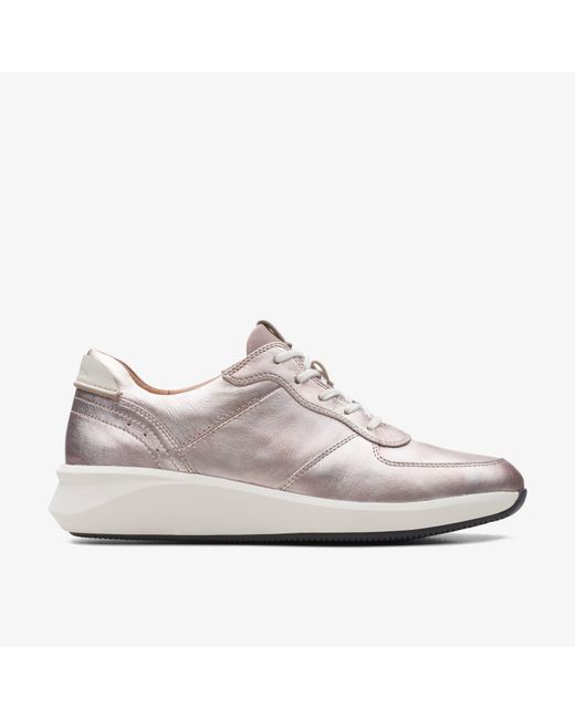 Clarks White Un Rio Sprint Platinum Trainers