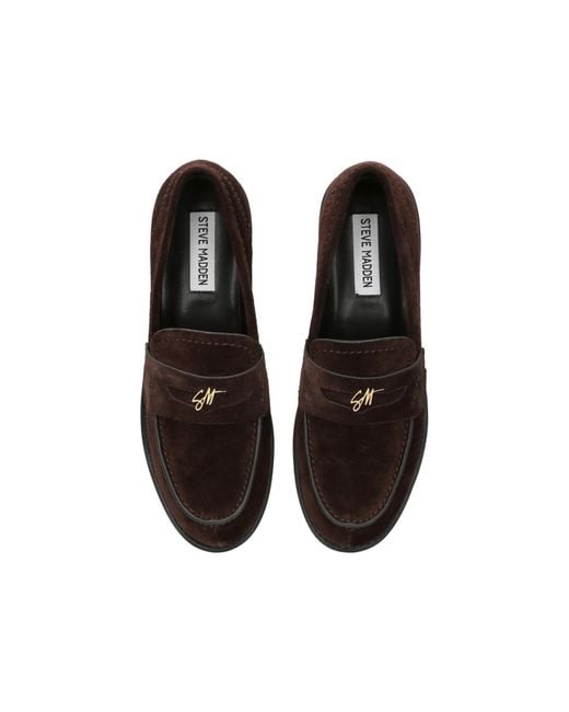 Steve Madden Black Suede Motor Loafers