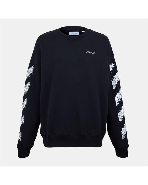 Off-White c/o Virgil Abloh Blue Off Crew Neck Long Sleeve Regular Fit Sweatshirt for men