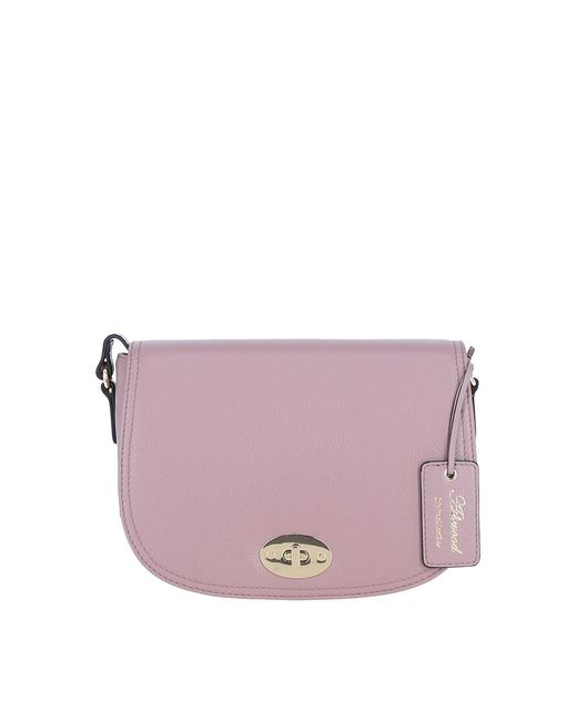 Ashwood Leather Purple 'Stellia' Real Crossbody Bag With Twist Lock