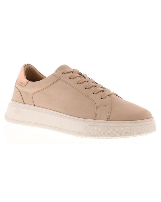 Hush Puppies Natural Trainers Chunky Camille Nubuck Leather Lace Up Blush