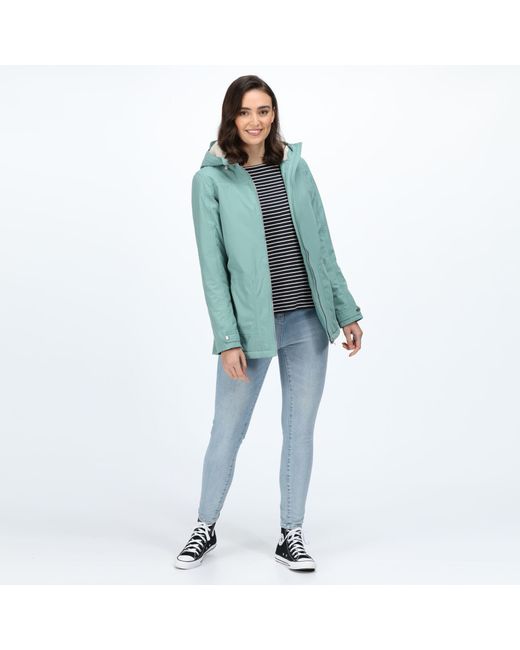 Regatta Blue Ladies Bergonia Ii Hooded Waterproof Jacket (Ivy Moss)