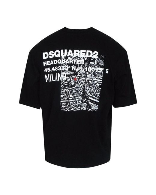 DSquared² Black Bold Back Logo T-Shirt Cotton for men