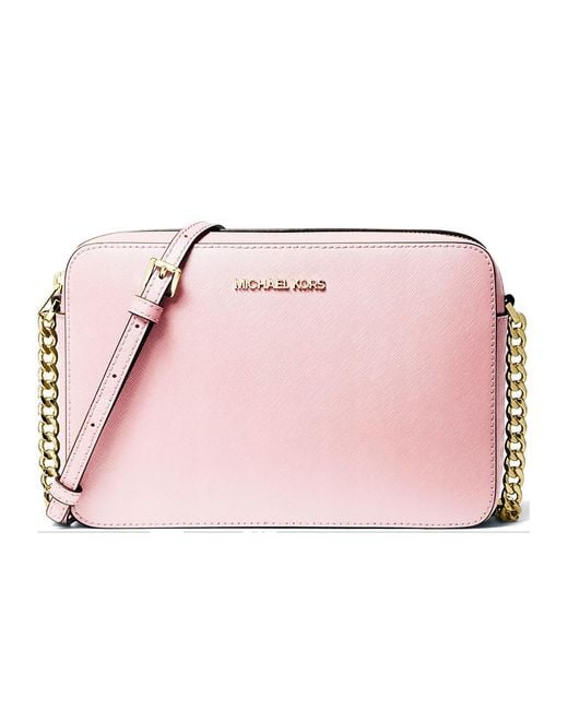 Michael Kors Pink Jet Set 35T8Gttc9L Leather Crossbody Bag For