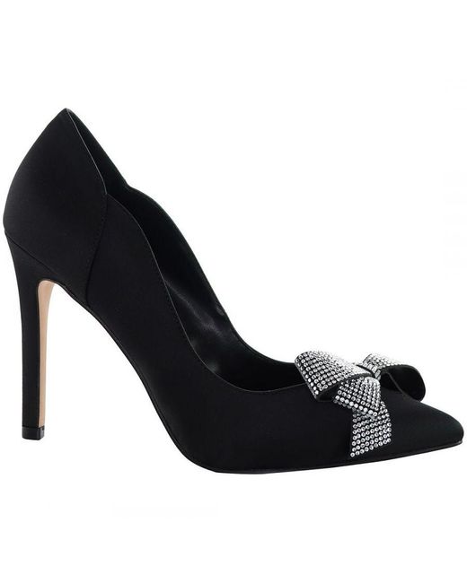 Ted Baker Black Orlilas Crystal Bow Shoes Satin