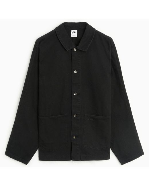 Nike Black Plain Overshirt Cotton for men