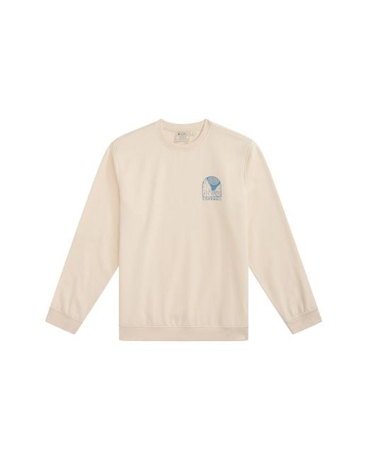 Mountain Warehouse Natural Regional Cornwall Graphic Sweatshirt Crew Neck Comfy Pullover Cotton for men