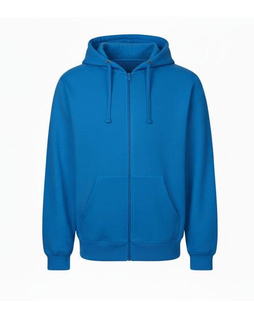 VR2 Denim Blue Zip Up Hoodie Casual Fleece Jacket for men
