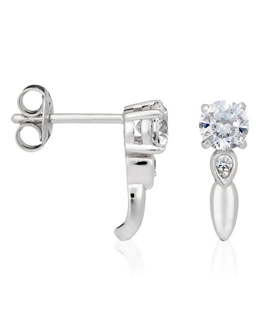 Orphelia White 925 Sterling Stud Earrings