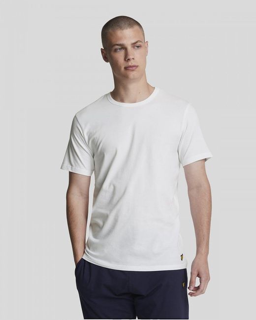 Lyle & Scott Basic 3-Pack Lounge T-Shirt in het White voor heren