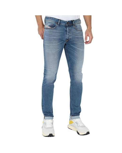 DIESEL Blue Thommer-X Faded Slim Jeans Cotton for men