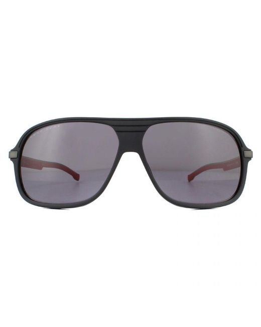 Boss Gray Aviator Matte Polarized Sunglasses for men