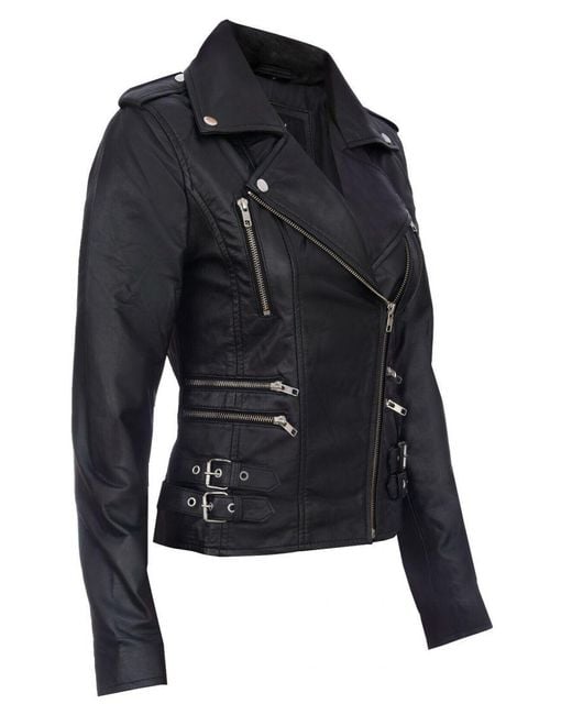 Infinity Leather Black Brando Biker Jacket-Loddon