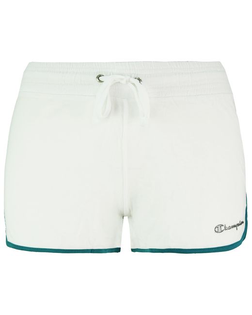 Champion White Logo Shorts Cotton