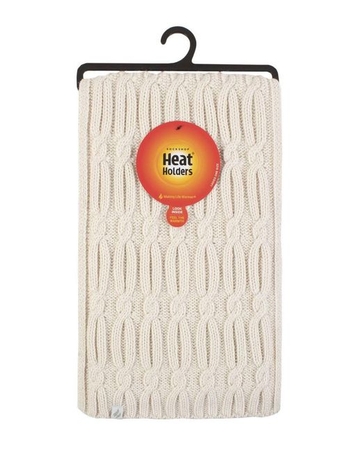 Heat Holders White Luxury Fleece Winter Scarf