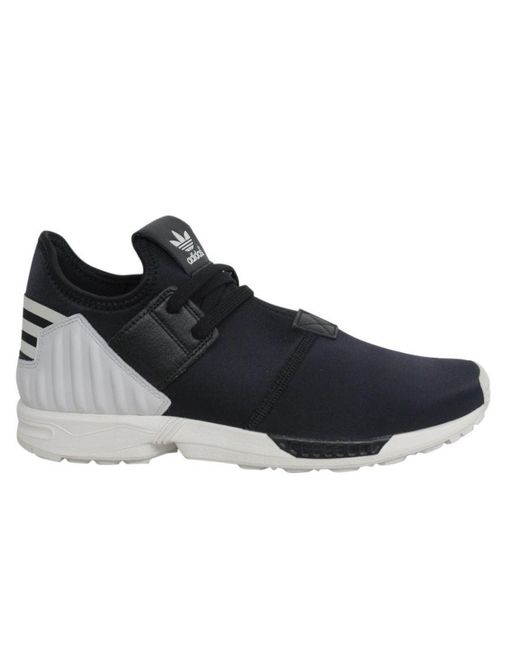 adidas Originals Zx Flux Plus Lace Up Black White Trainers S75529