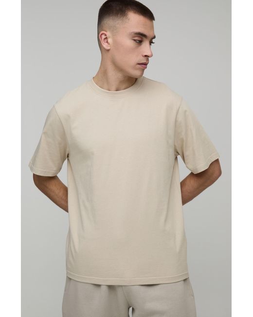 BoohooMAN Natural Basic Regular Fit Crew Neck T-Shirt for men